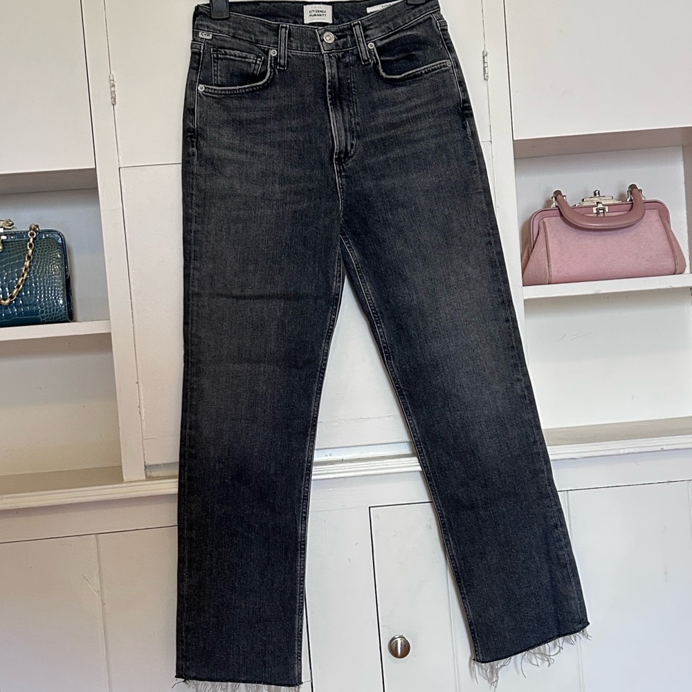 Citizens Of Humanity DAUPHINE CROP Premium Denim Black Jeans